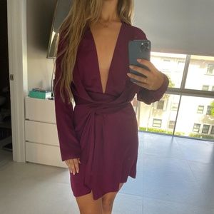Satin Purple Missguided Dress